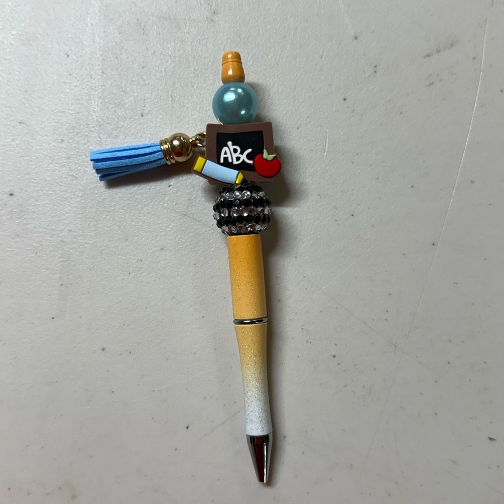 Colorful Teacher Pen with Tassel and ABC Charm